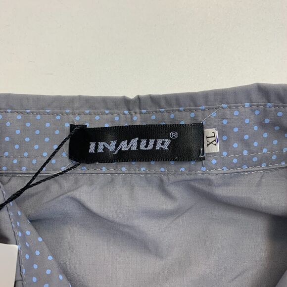 Inmur Button Up Shirt Womens XL Extra Large Gray Career Long Sleeve Collar Top - Picture 9 of 11